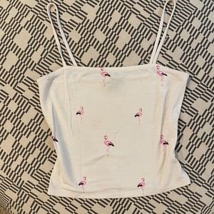 Flamingo cropped tank